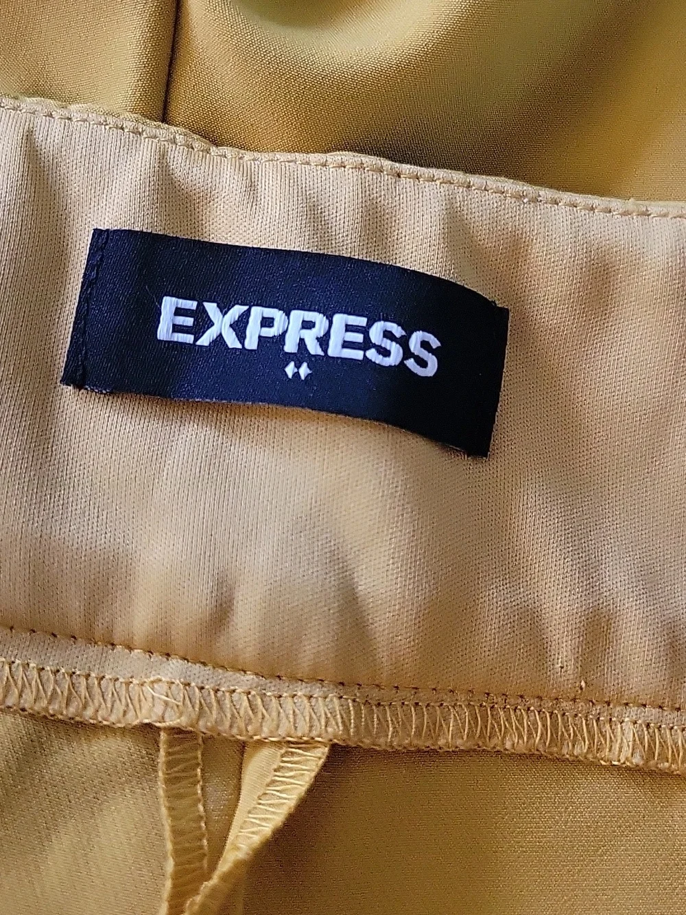 Express Mustard Wide-Leg Cropped Pants